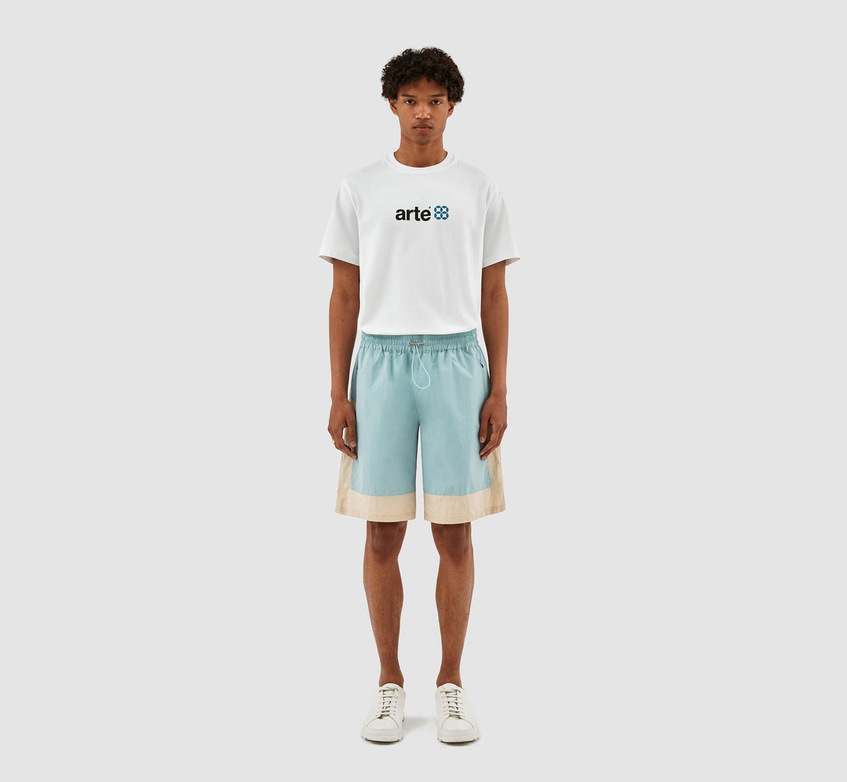 Short Steiner Contrast - Bleu clair/crème