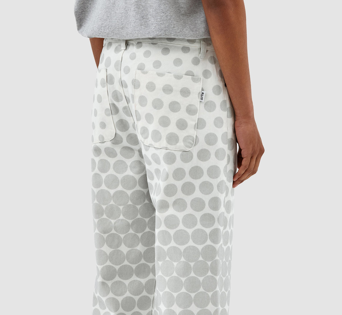 Pantalon à pois Paul - Crème/Gris clair