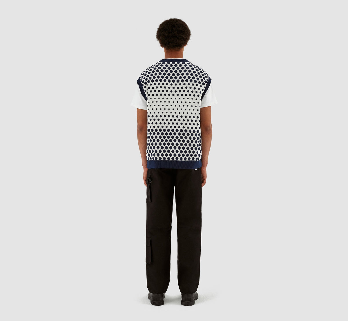 Tricot à pois Karl - Marine/Crème