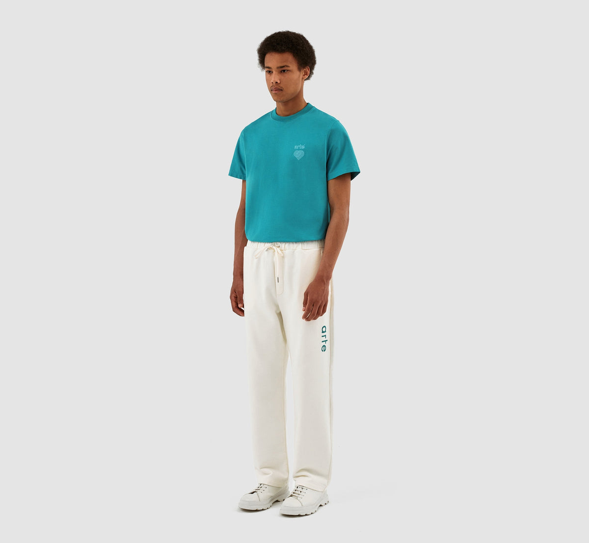 Pantalon à logo latéral Tristian - Crème