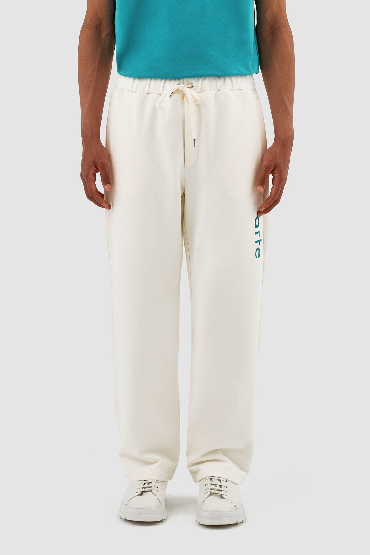 Pantalon à logo latéral Tristian - Crème