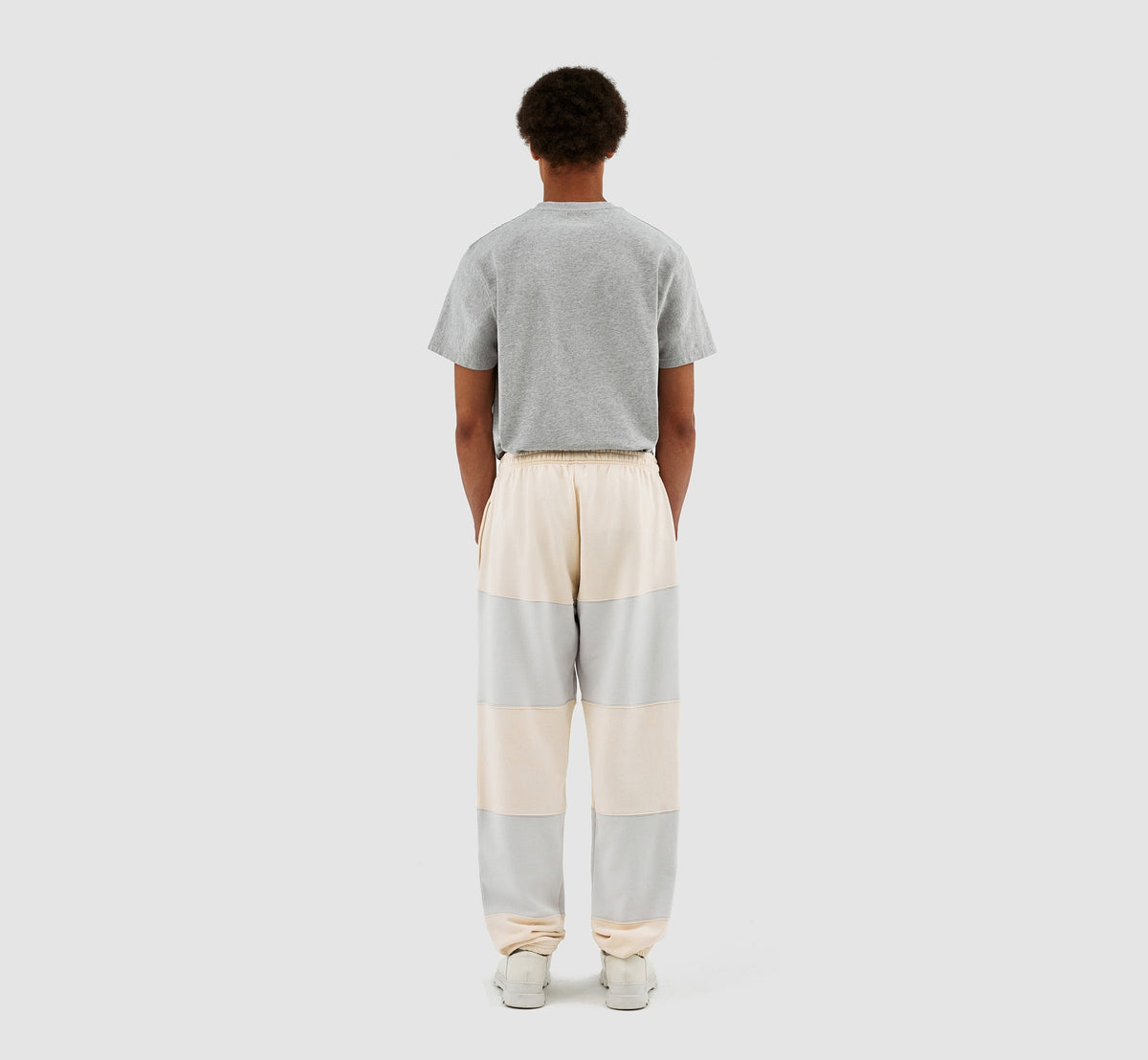 Pantalon à rayures Tristian - Crème/Gris clair