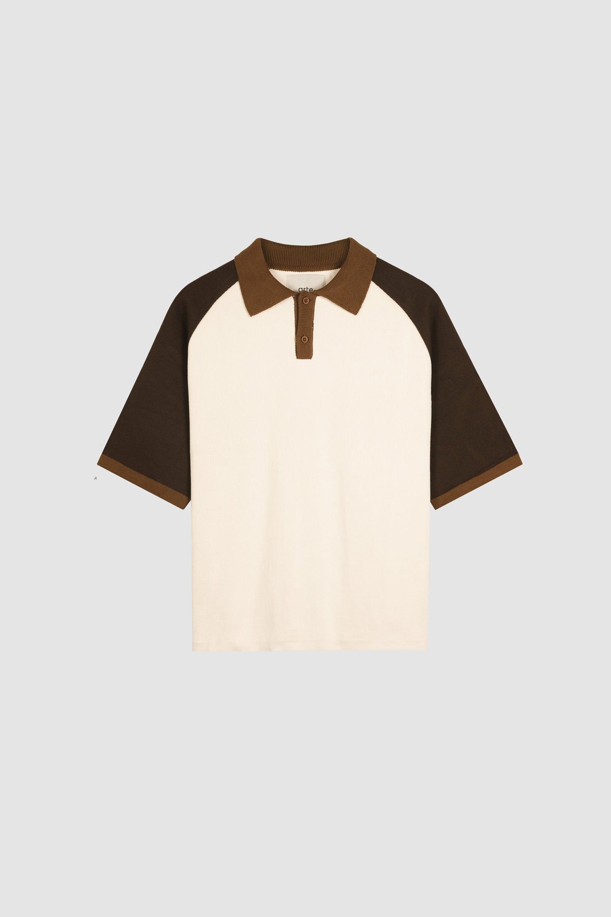 Polo en maille - Marron/Crème