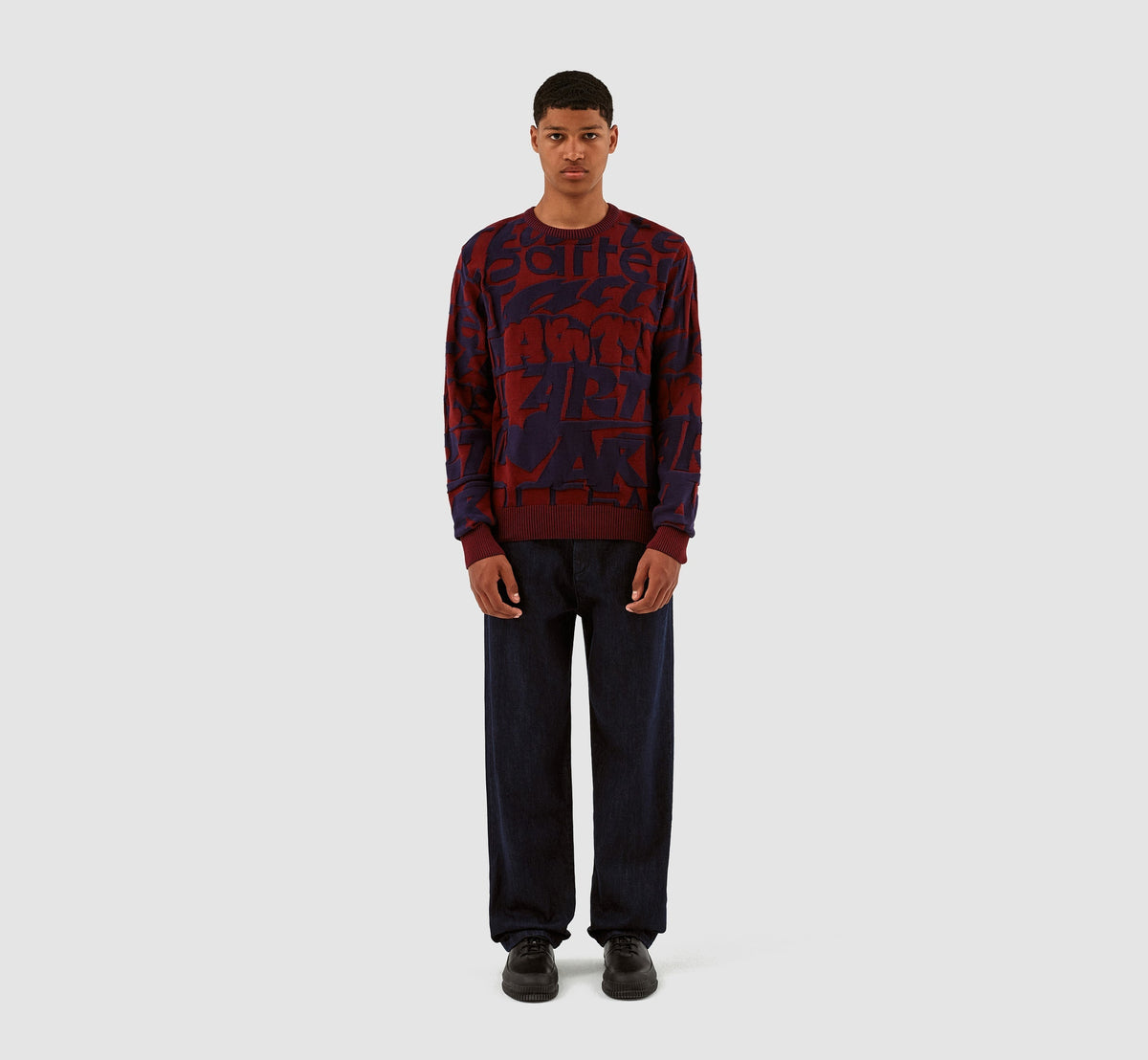 Kobe Allover Tag Knit - Bordeaux/Navy