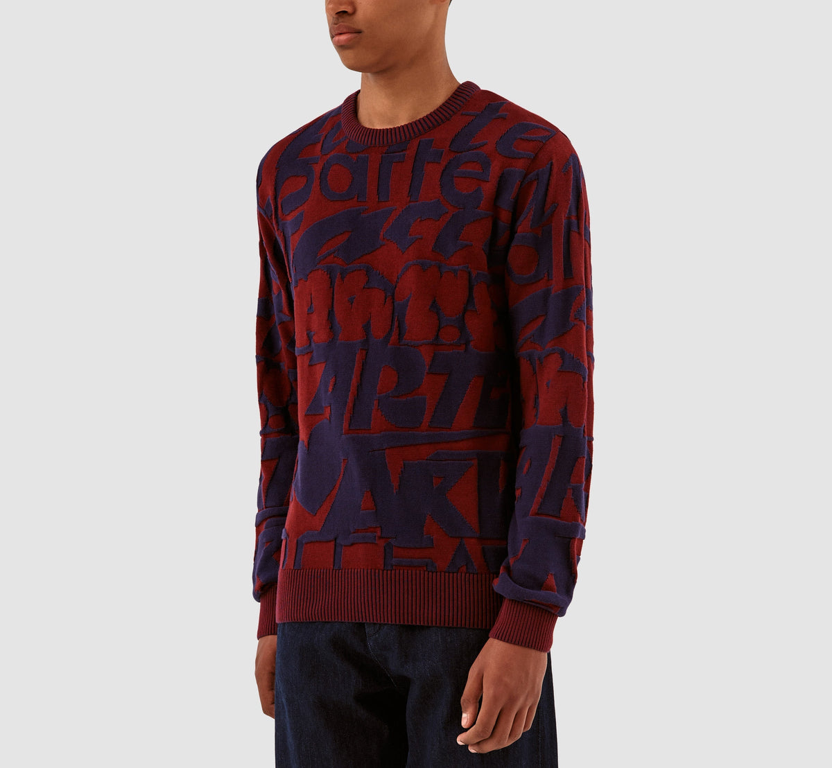 Kobe Allover Tag Knit - Bordeaux/Navy