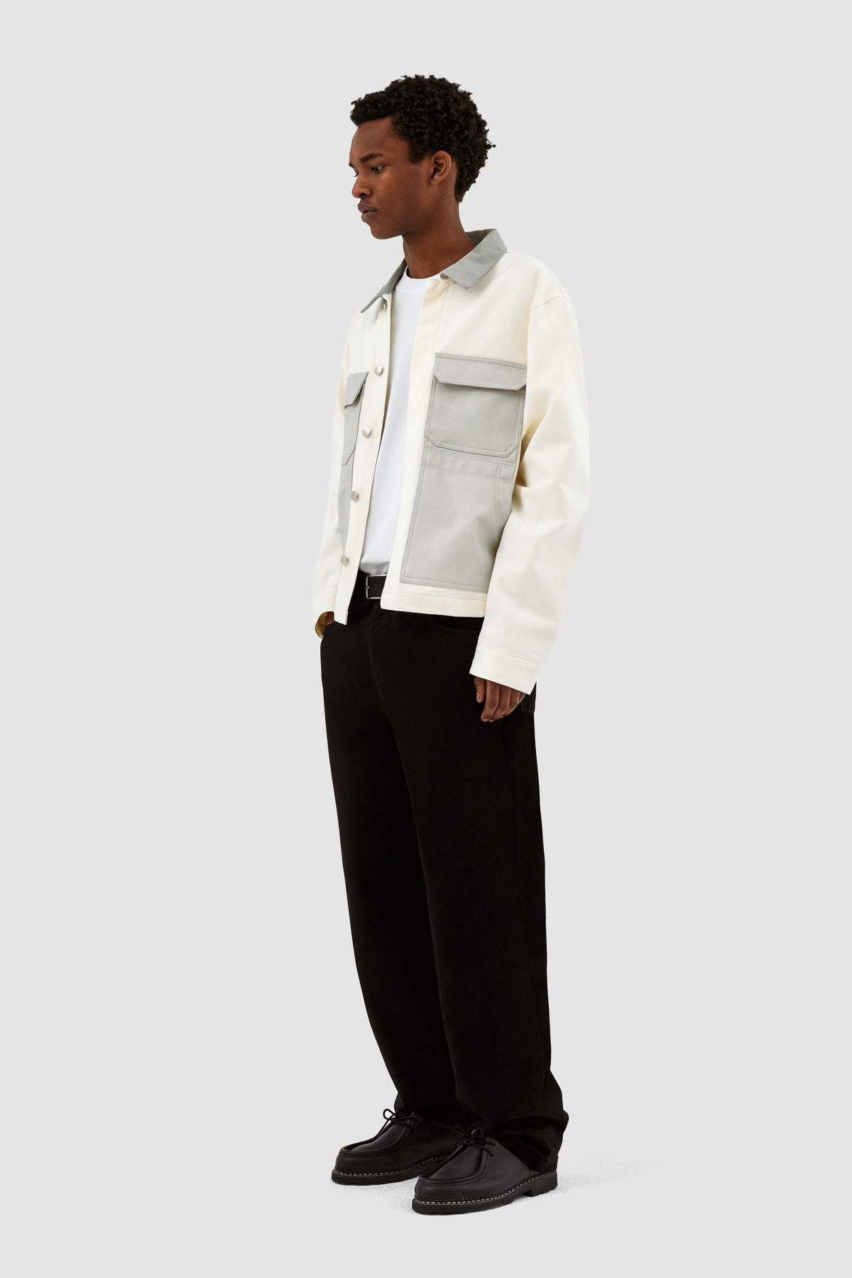 John Contrast Jacket - Crème/Gris