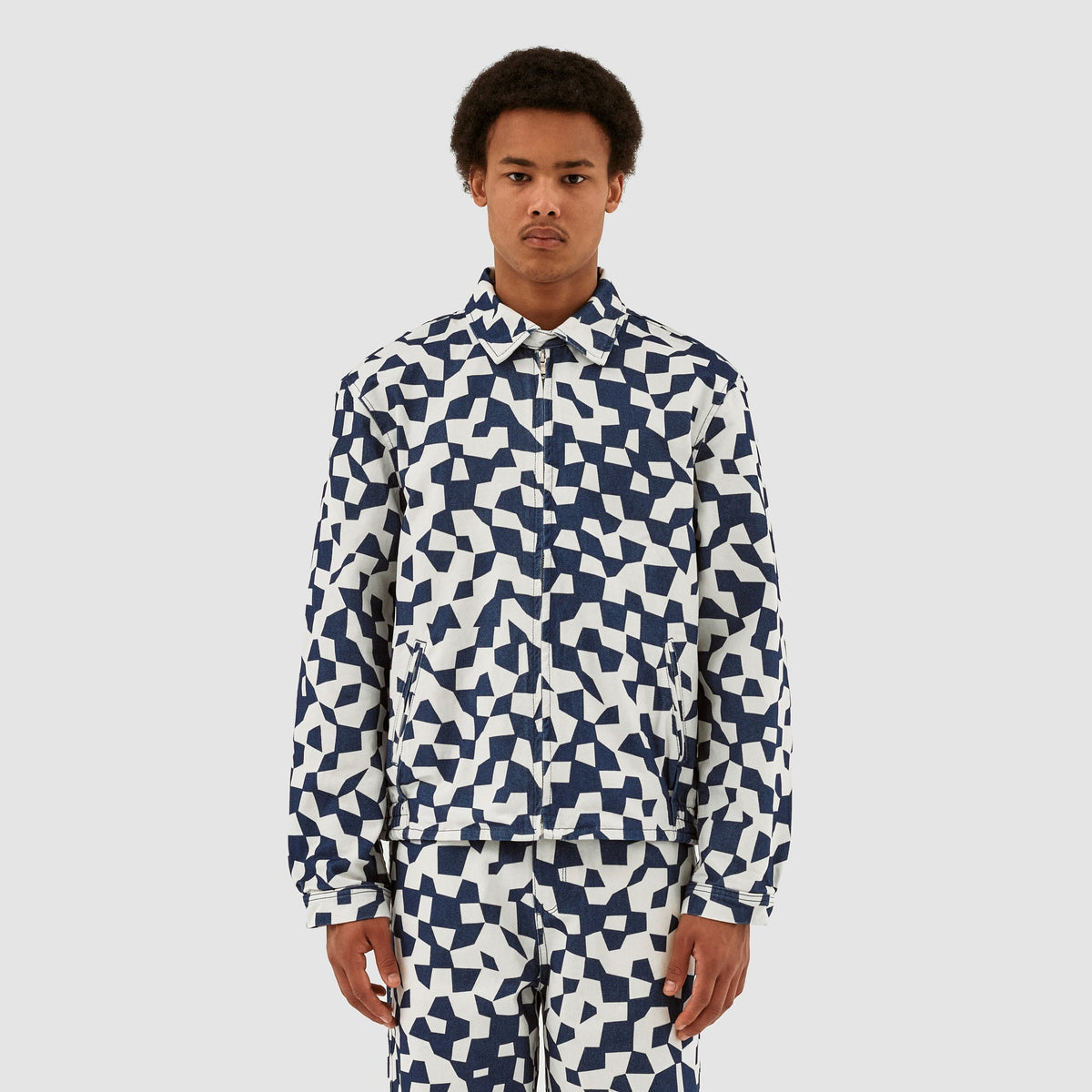 Veste abstraite Jackson - Marine/Blanc