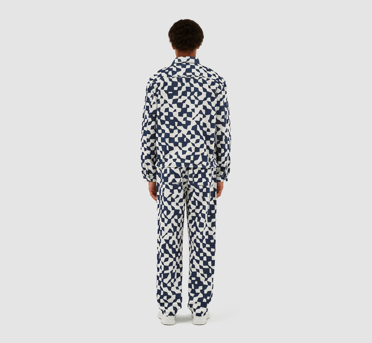 Veste abstraite Jackson - Marine/Blanc