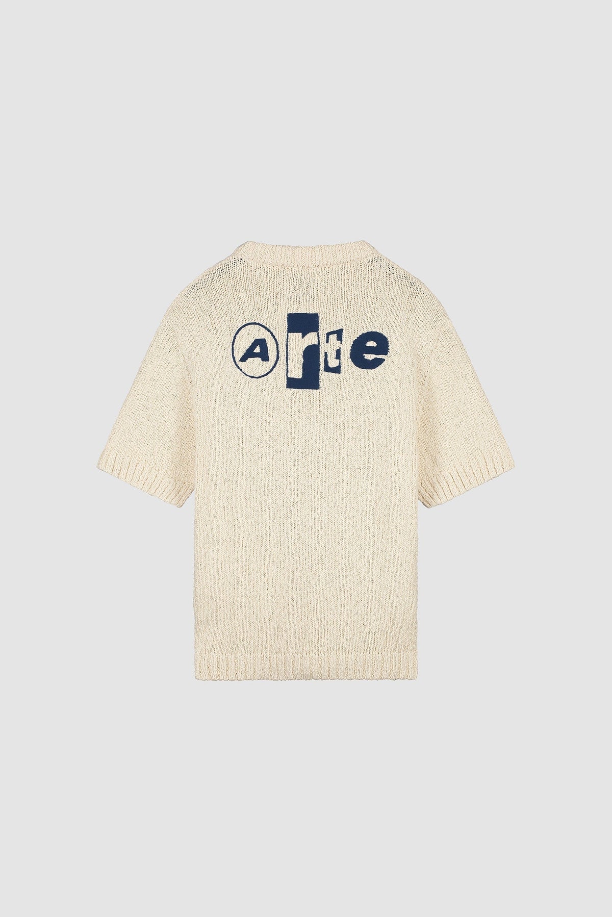 T-shirt en maille avec motif graphique au dos - Crème