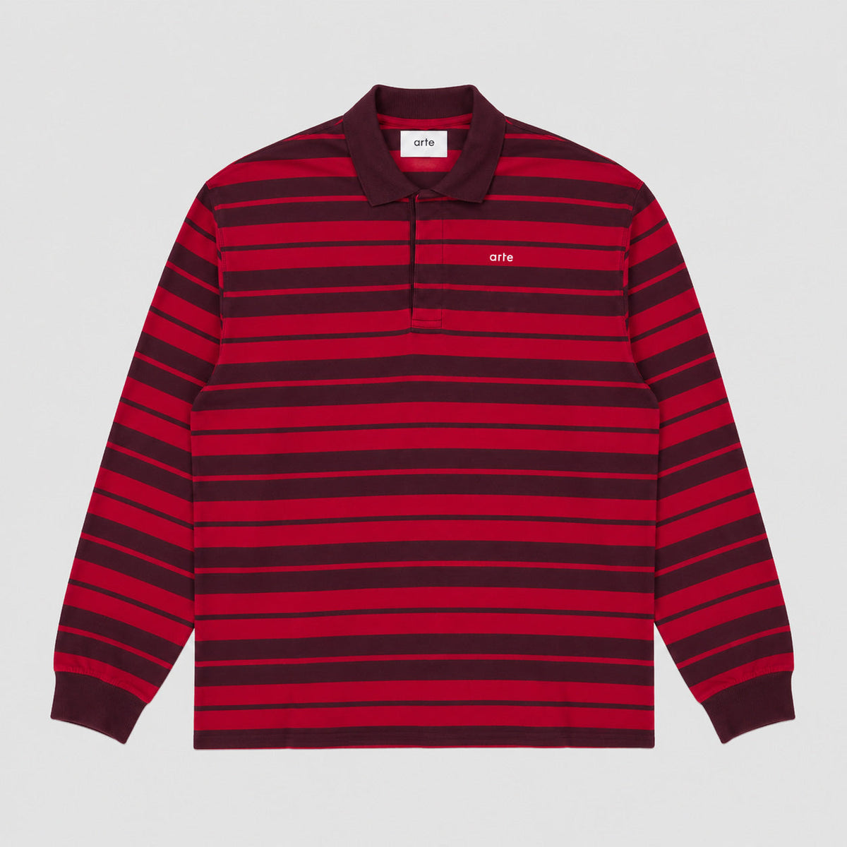 Polo rayé - Rouge/Bordeaux