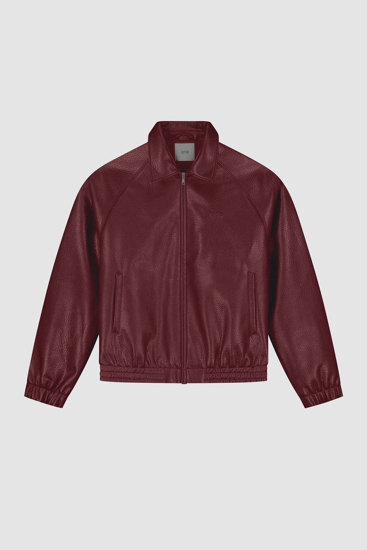 Veste en cuir basique - Bordeaux