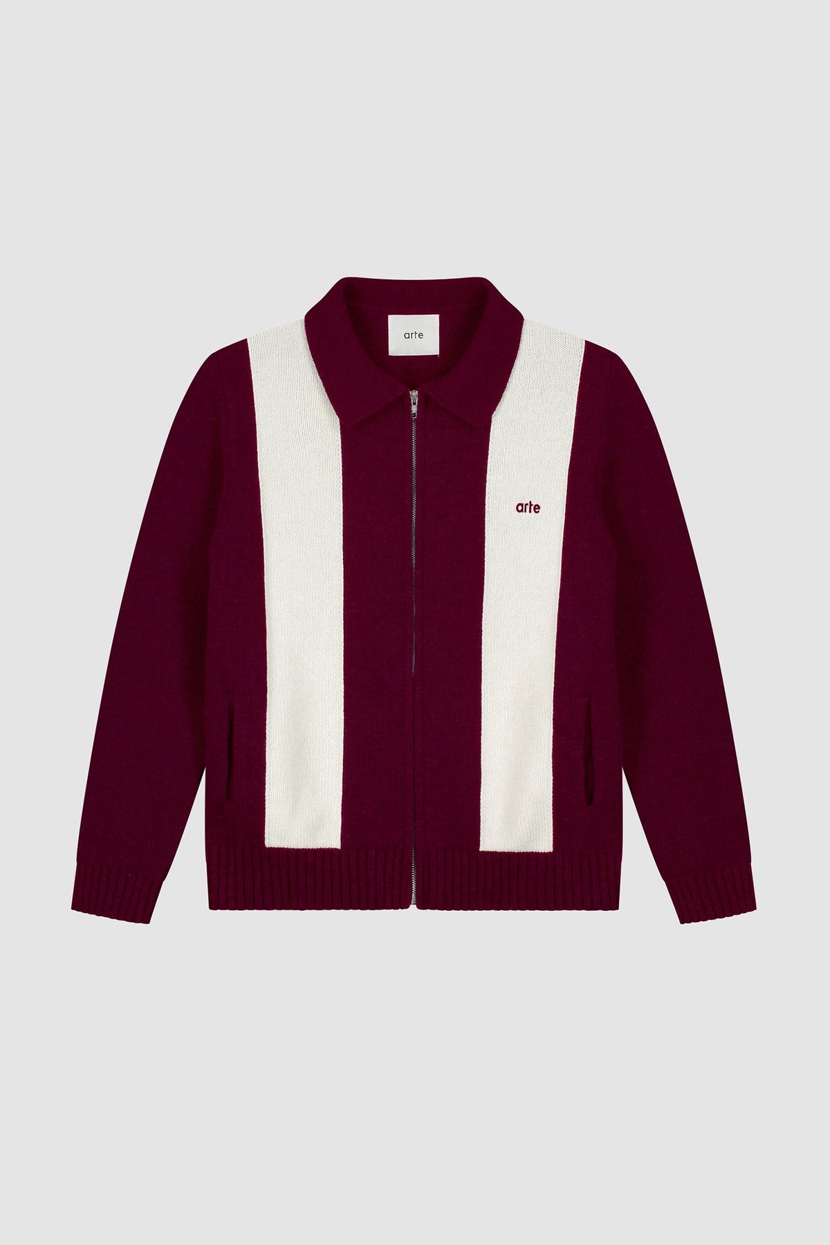 Cardigan - Bordeaux/Crème