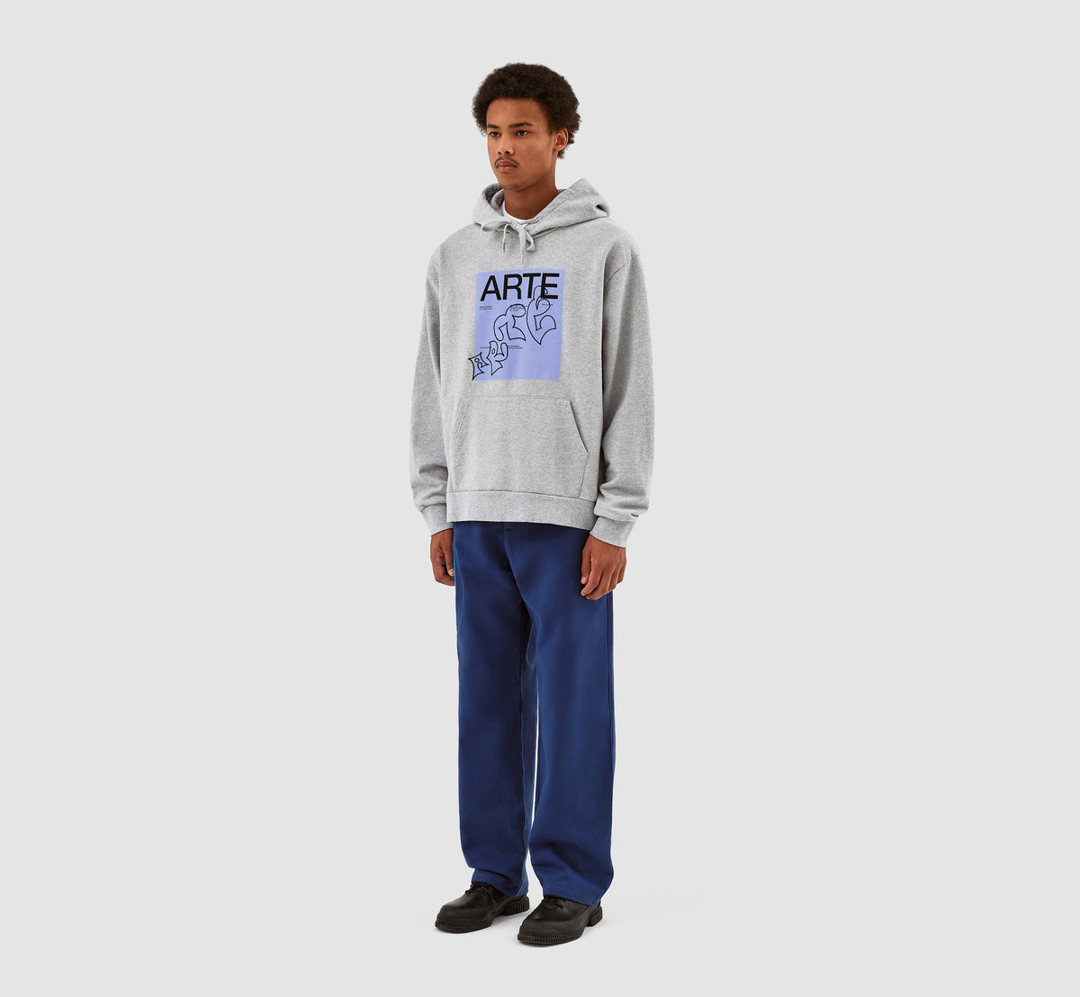 Sweat à capuche Harris Blue Front - Gris