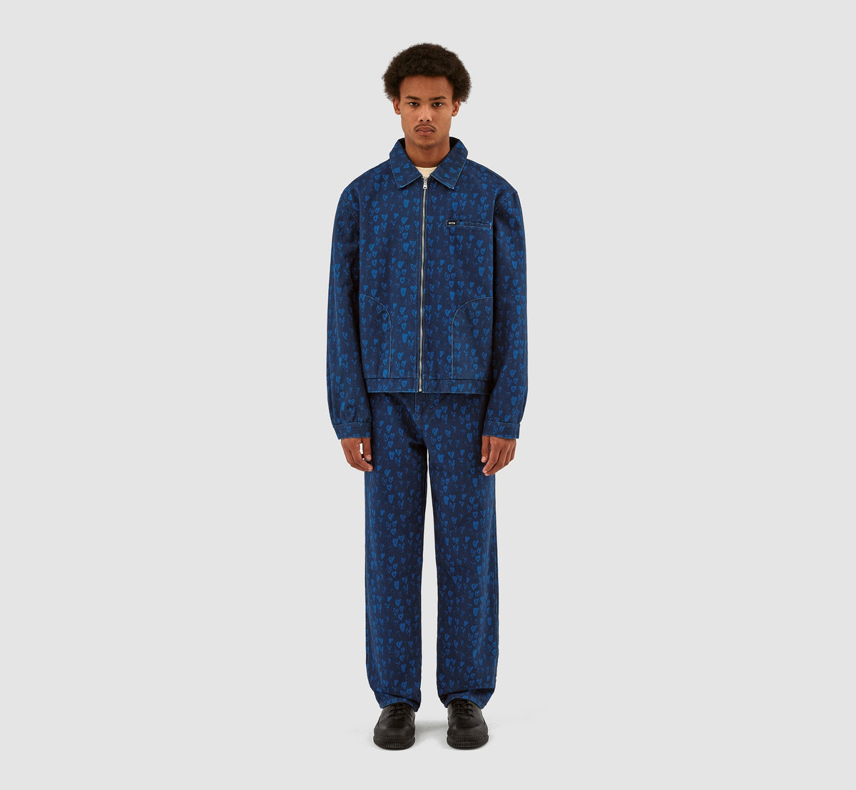 Veste Jean Allover Heart - Navy/Blue