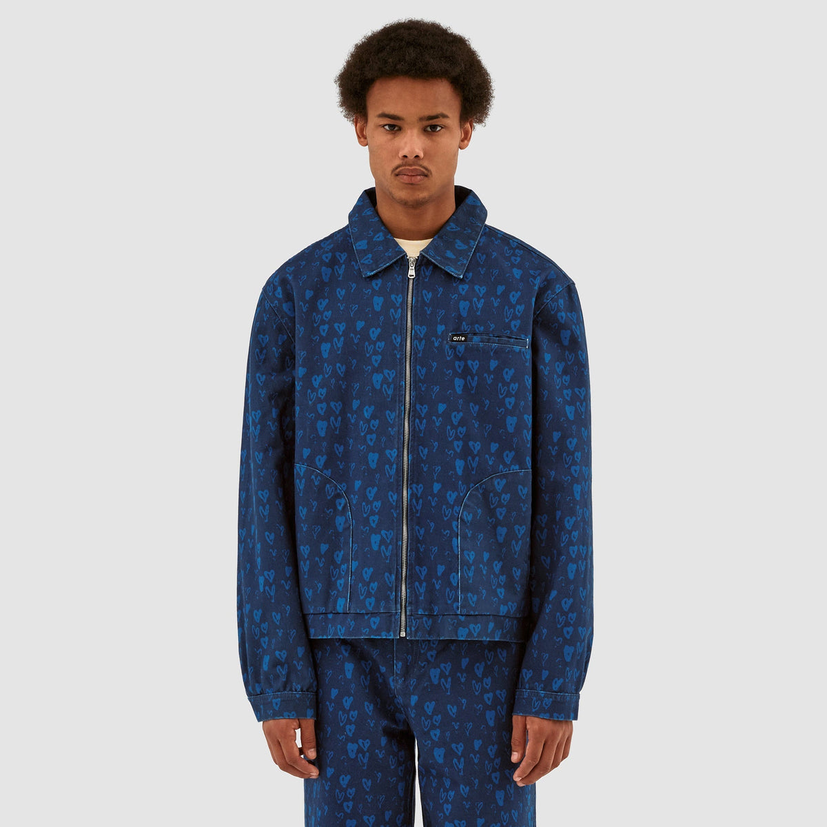 Veste Jean Allover Heart - Navy/Blue