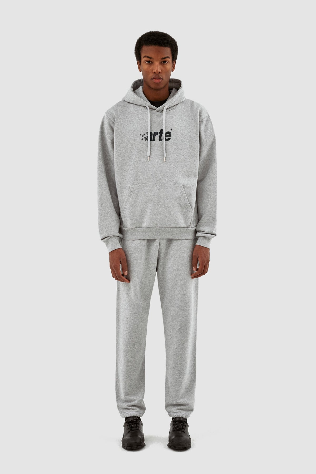Sweat à capuche Harmon Pixel Logo - Gris