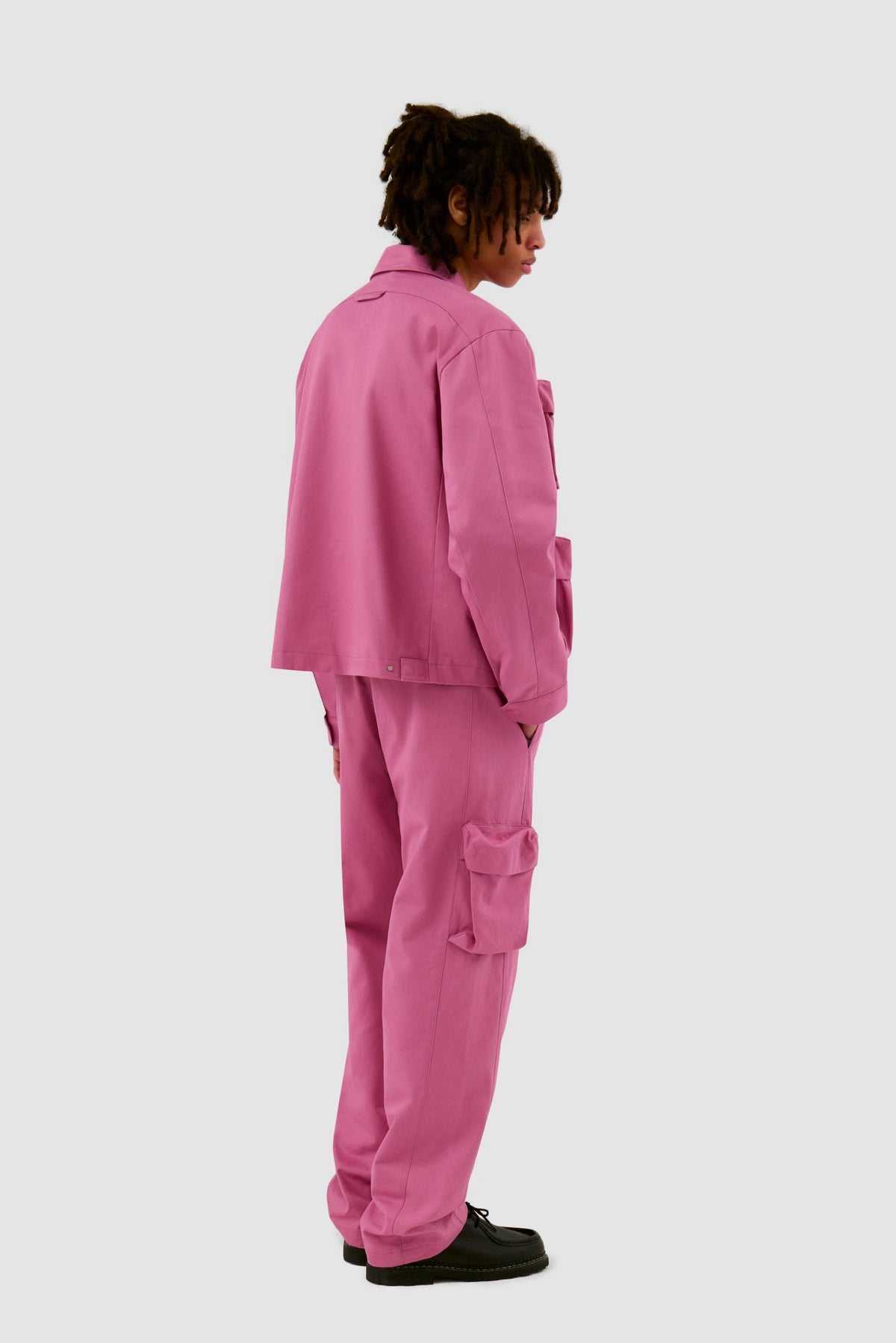Pantalon en coton à poches 3D - Rose