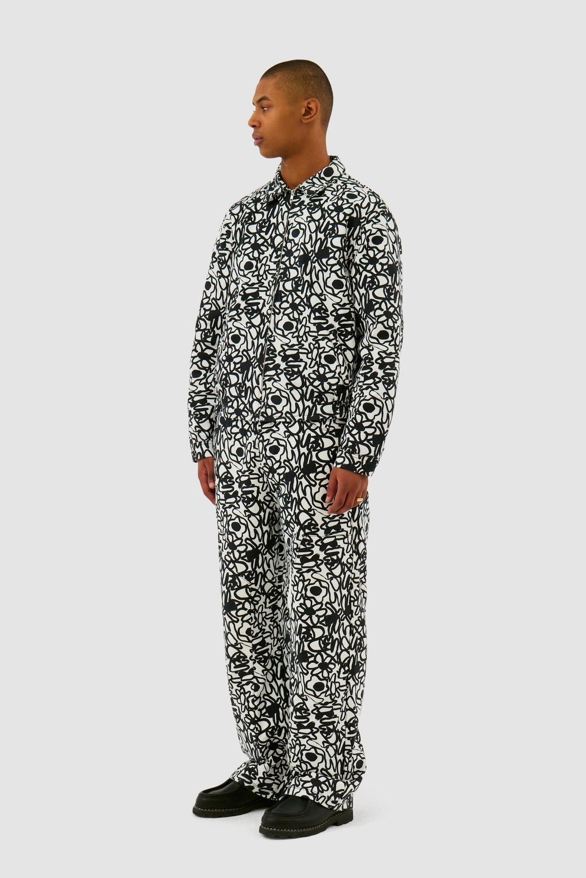 Pantalon Allover Flowers - Noir/Blanc