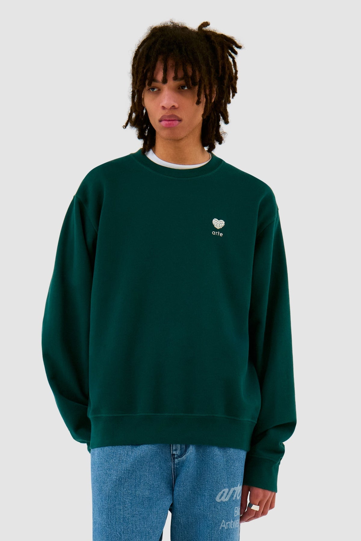 Col ras du cou Fleur de cœur - Vert