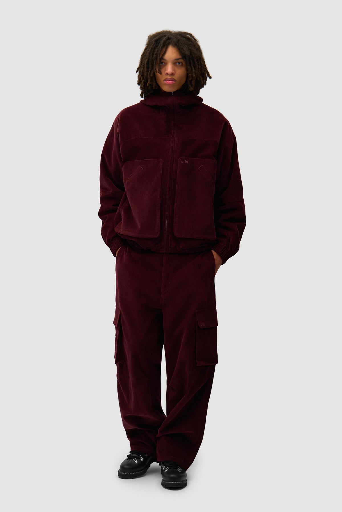 Veste technique en velours côtelé - Bordeaux