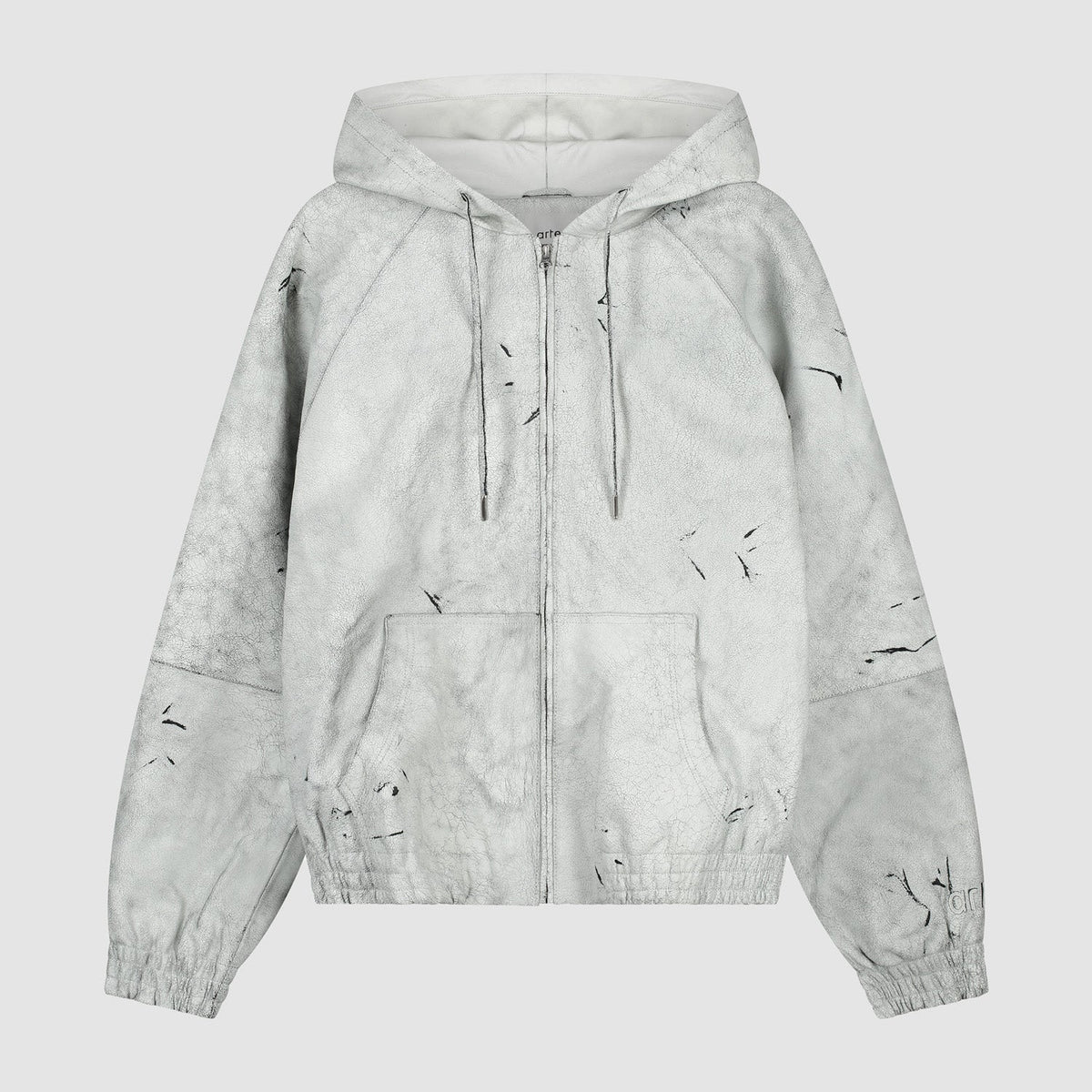 Veste en cuir craquelé - Blanc