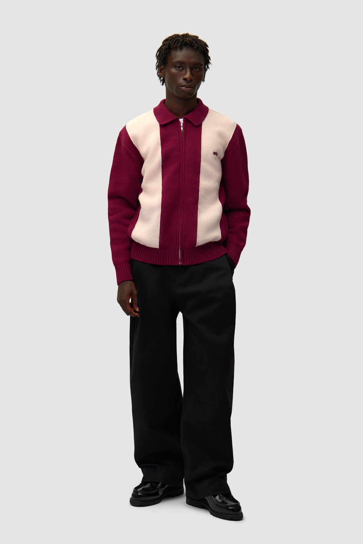 Cardigan - Bordeaux/Crème