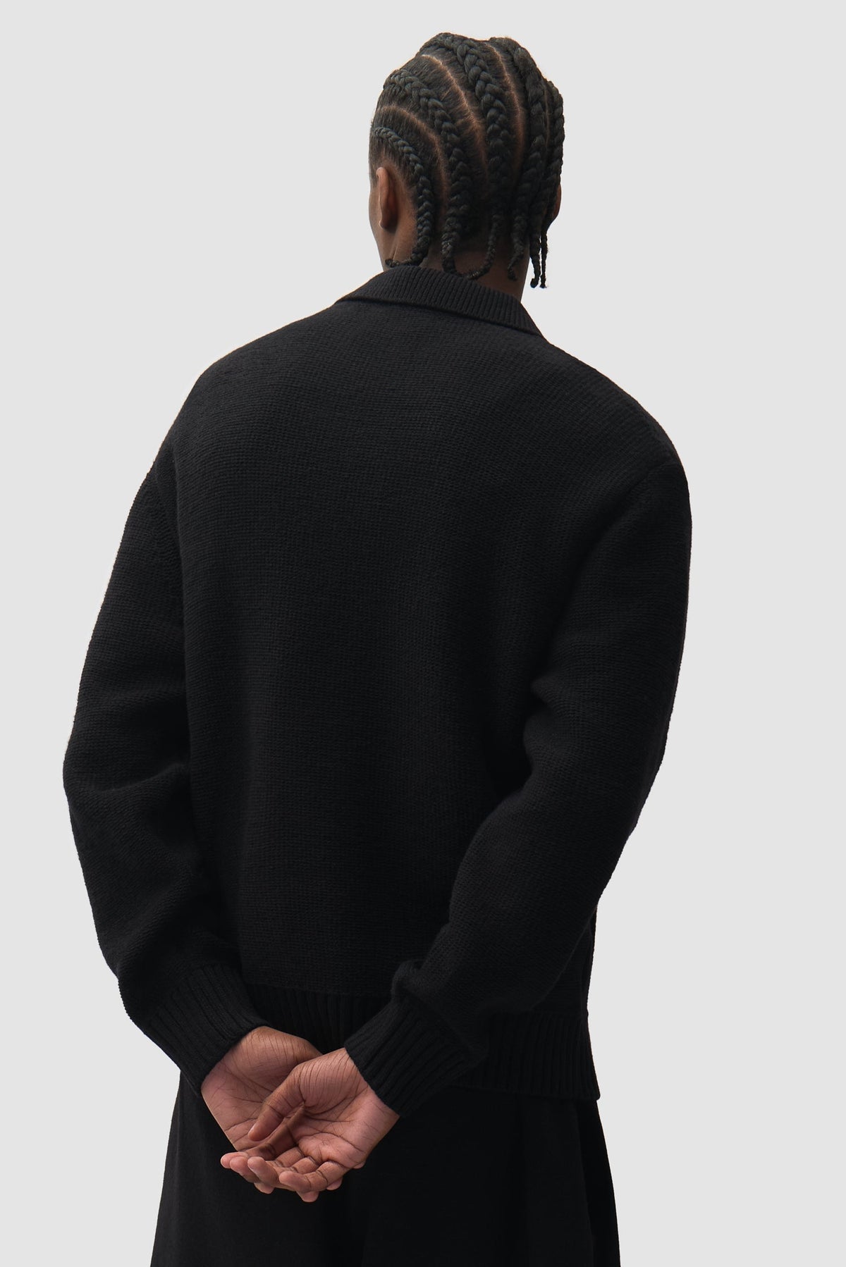 Cardigan zippé à motif pochoir - Noir