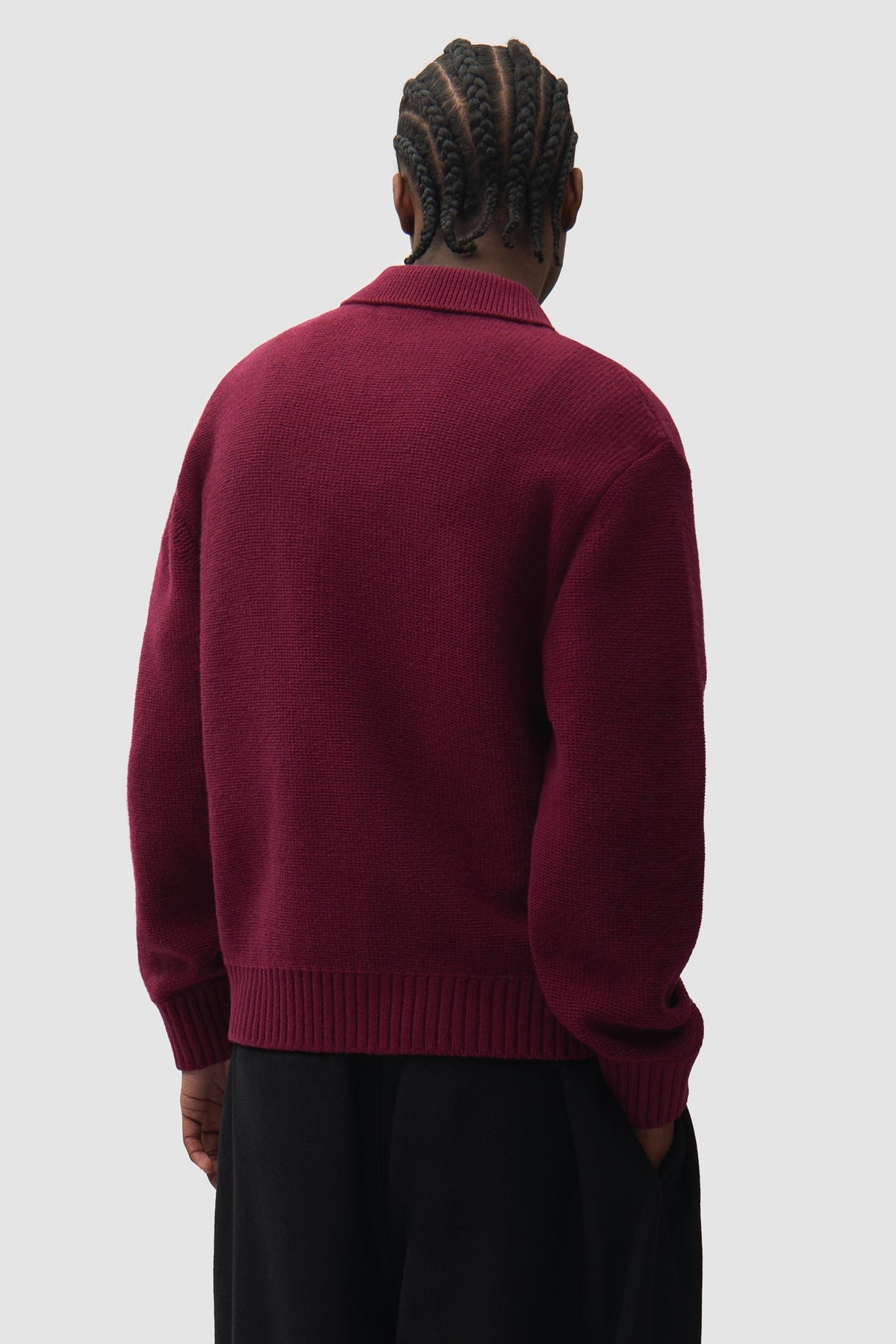 Cardigan zippé à motif pochoir - Bordeaux