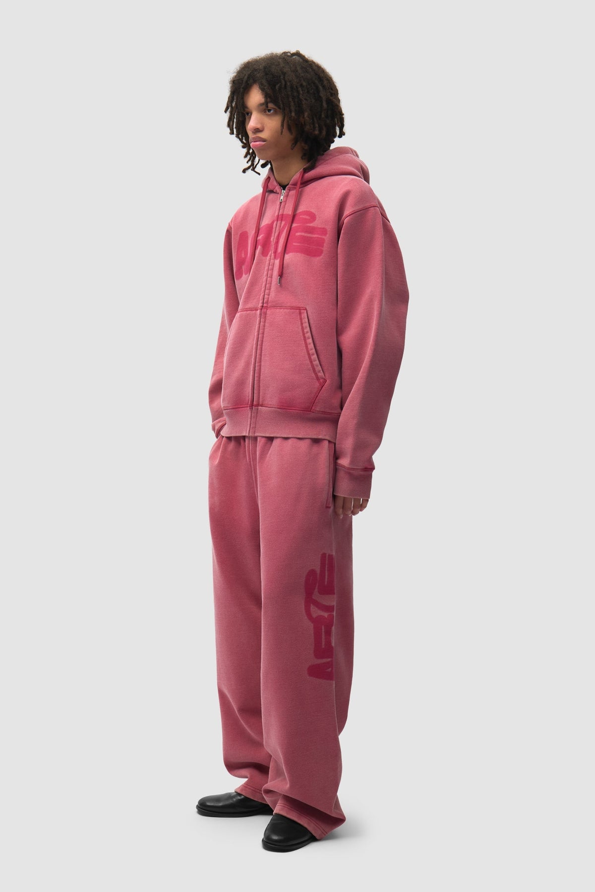 Sweat à capuche zippé « Stencil Sunfade » - Rouge