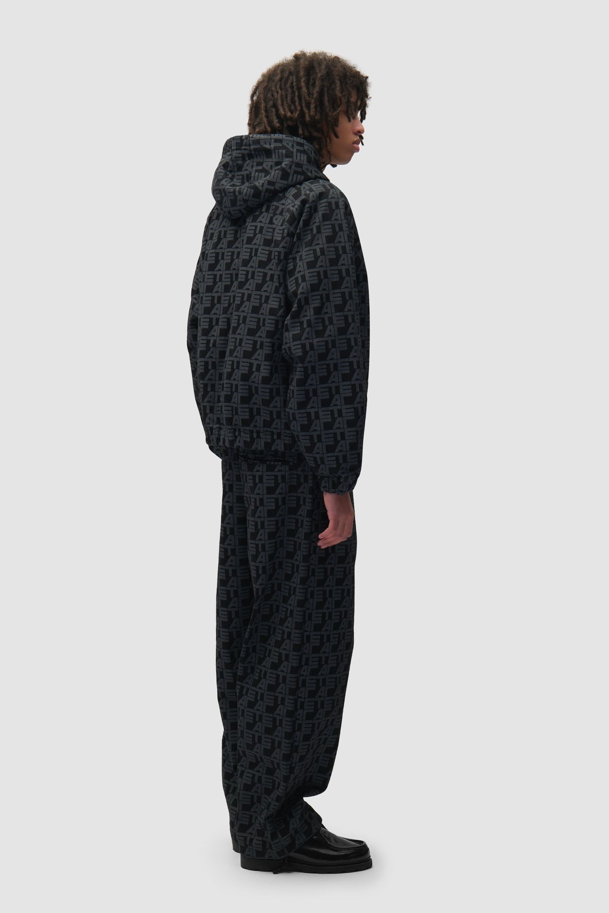 Veste en jean à carreaux sur toute la surface - Jean noir