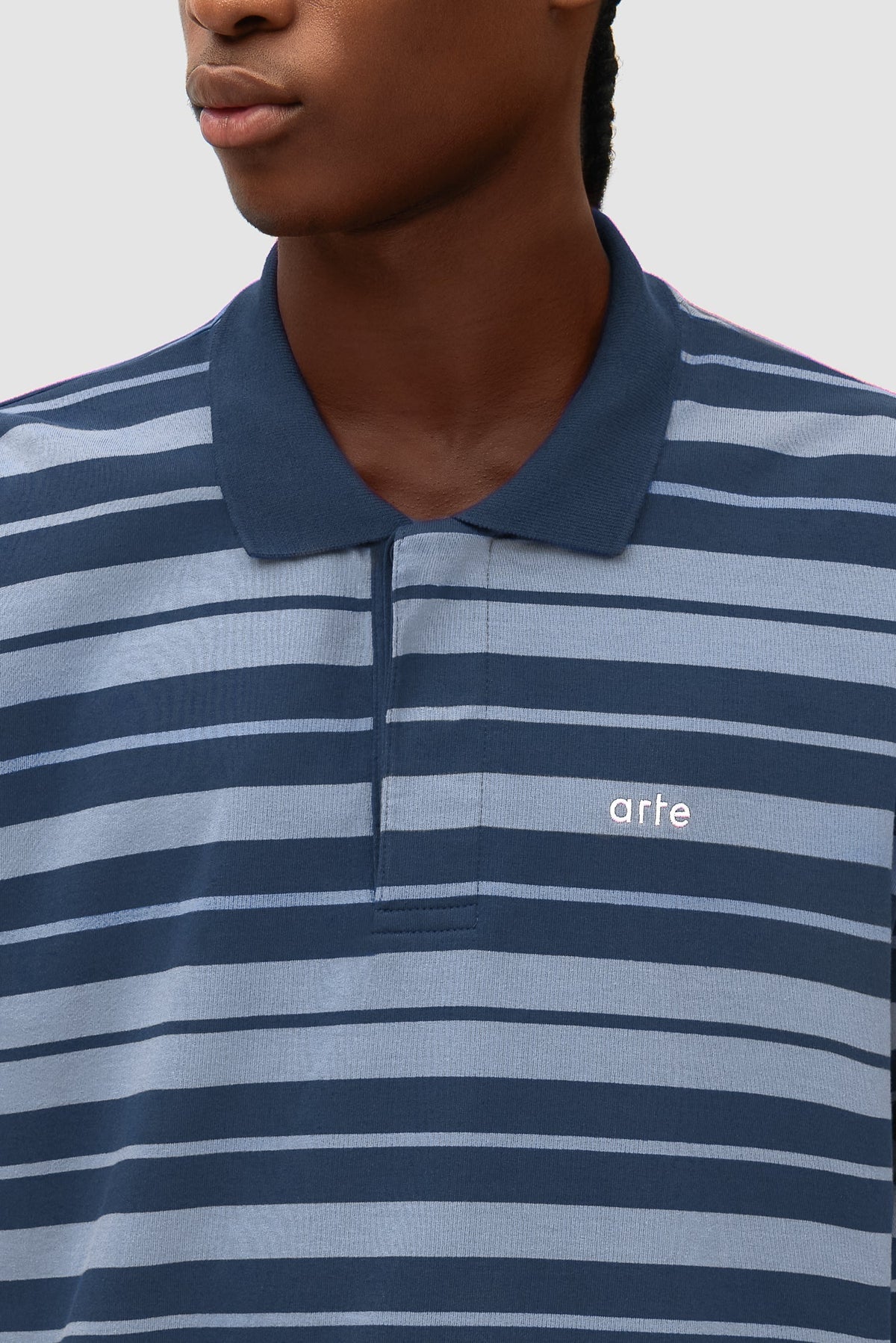 Polo rayé - Bleu marine/Bleu clair