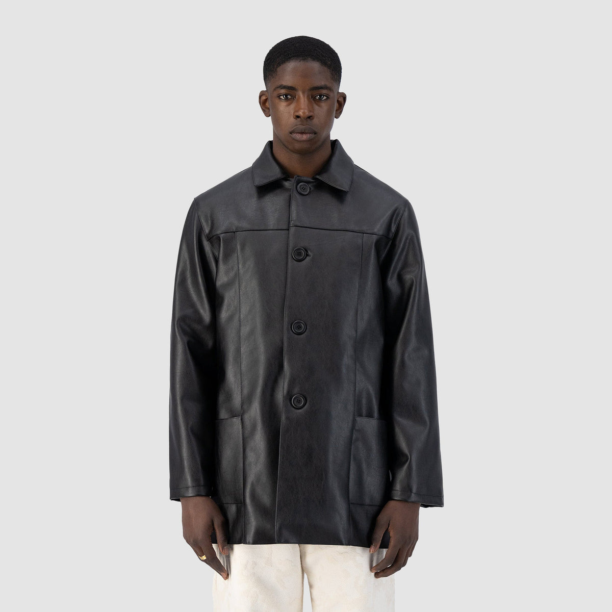 Veste en cuir Joe - Noir