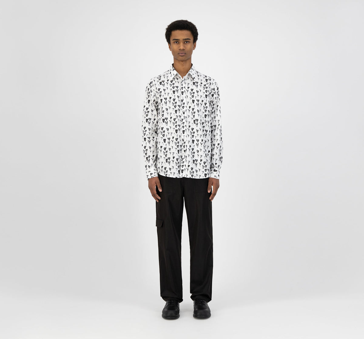 Chemise Stockton Hearts - blanc/noir