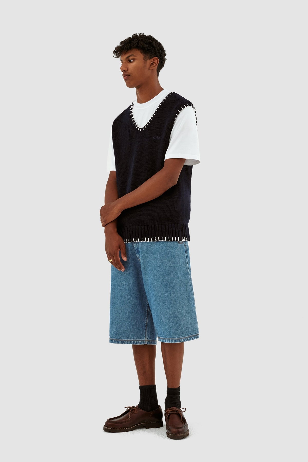 Gilet Karl Stitching - Marine