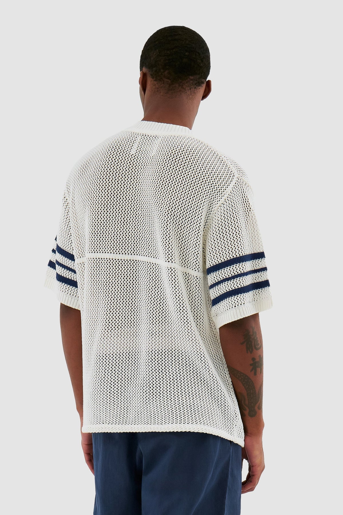 Shane - Chemise à rayures en tricot - Blanc