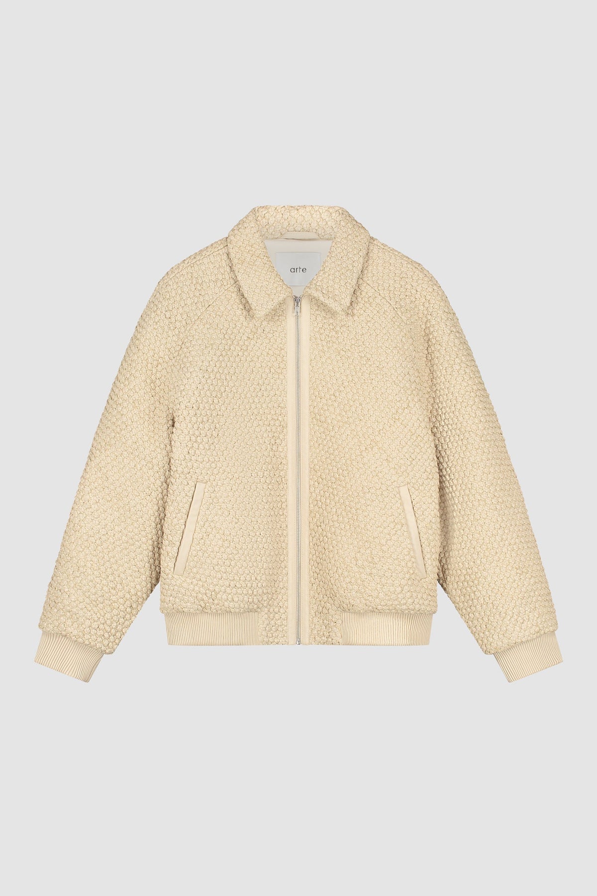 Veste en cuir tressé - Crème