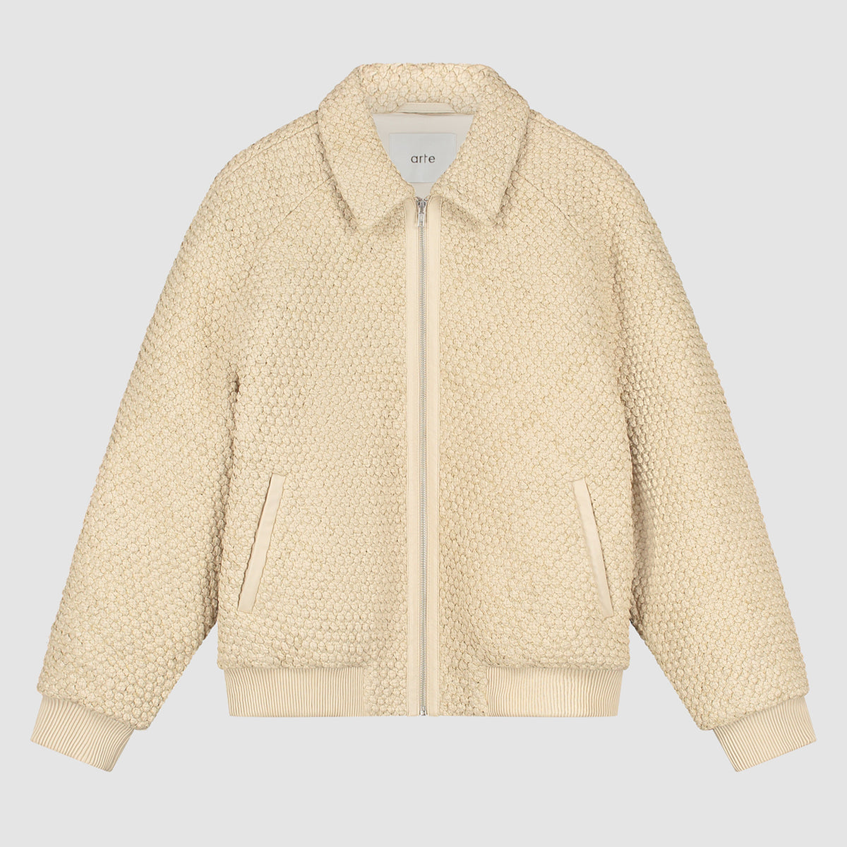 Veste en cuir tressé - Crème