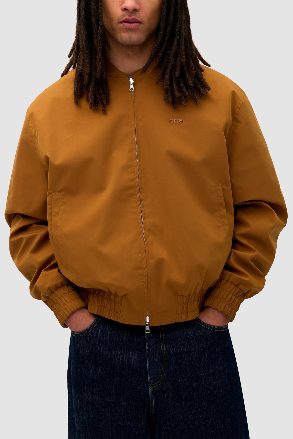 Veste réversible en nylon - Marron/Jaune