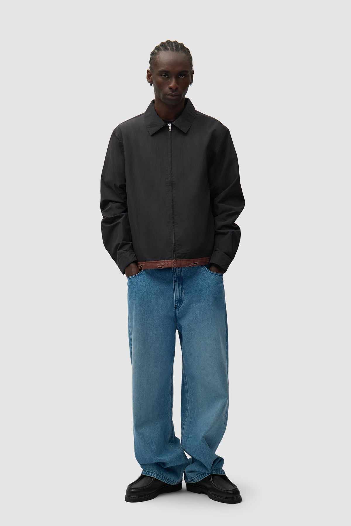 Veste classique en ruban de lin - Noir