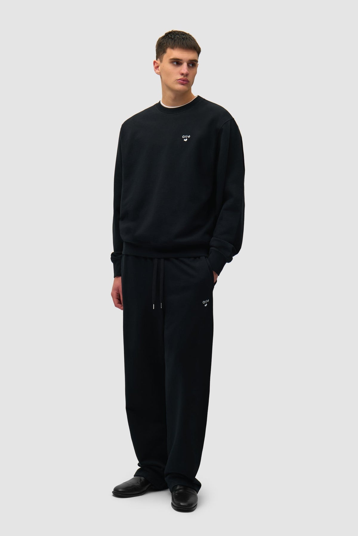 Pantalon de survêtement avec logo en forme de cœur - Noir