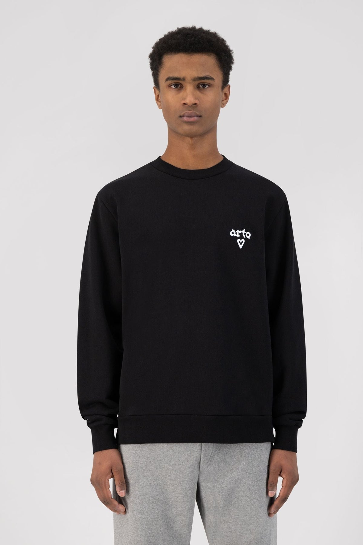 Pull à logo en forme de cœur de Cassat - Noir