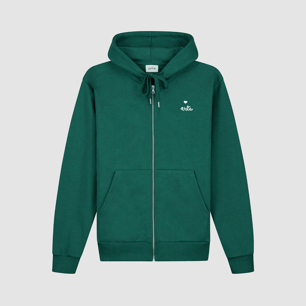 Sweat à capuche zippé Heart - Vert