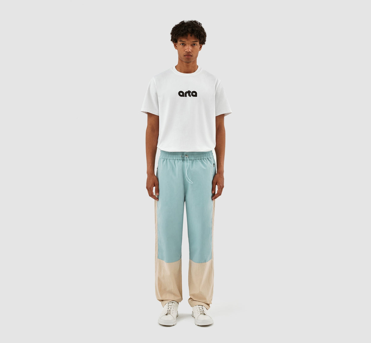 Pantalon Jeremy contrasté - Bleu clair/crème
