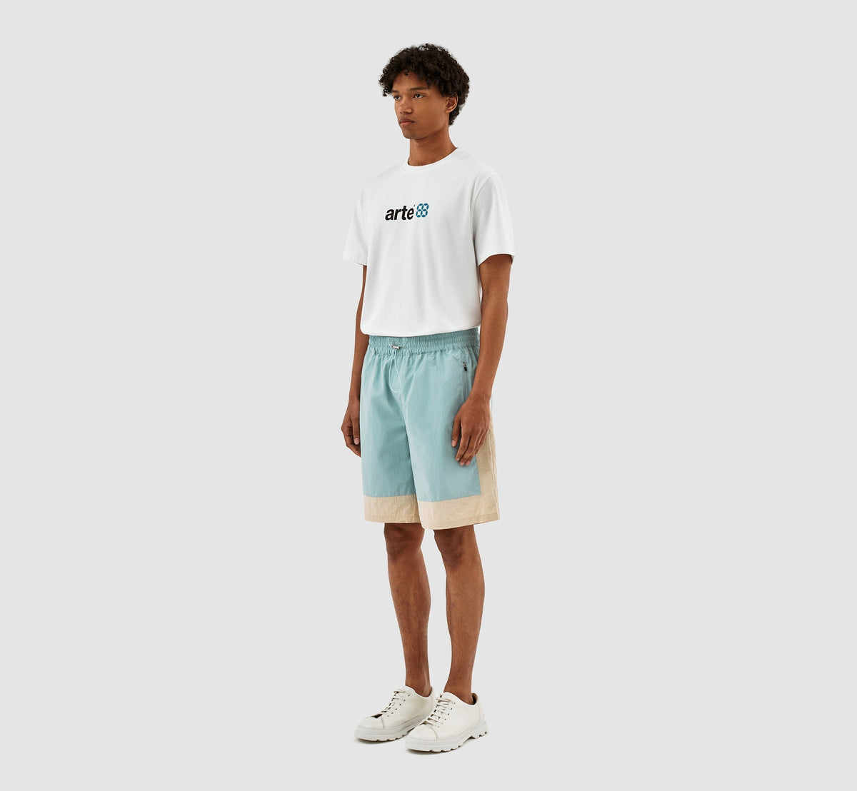 Short Steiner Contrast - Bleu clair/crème