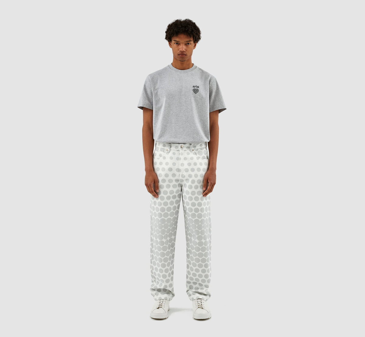 Pantalon à pois Paul - Crème/Gris clair