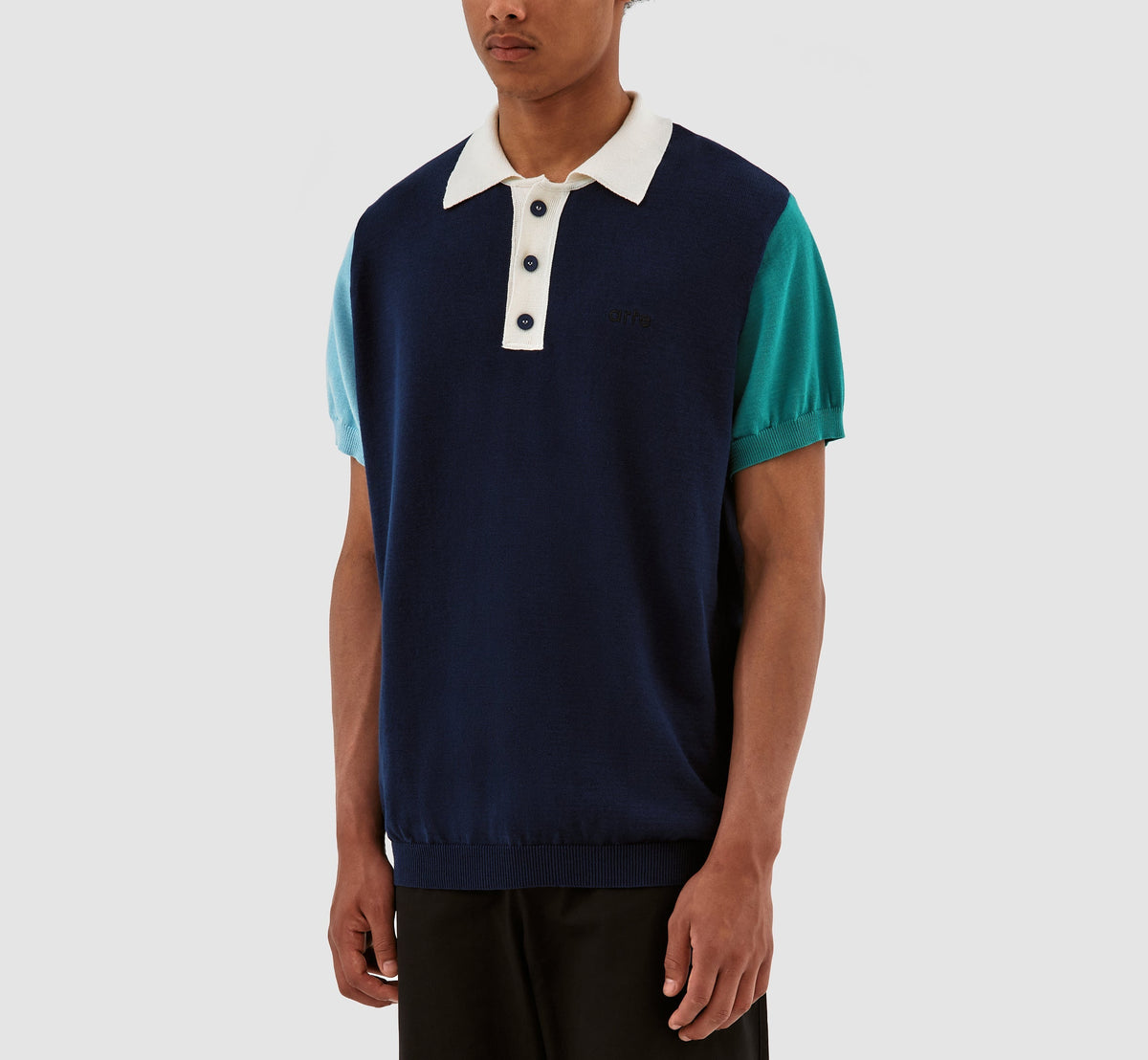 Polo contrasté Koren - Marine