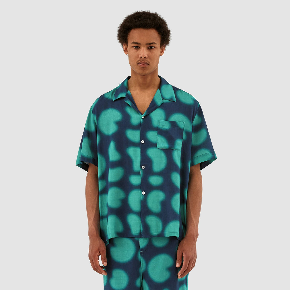 Chemise imprimée Scottie - Marine/Vert