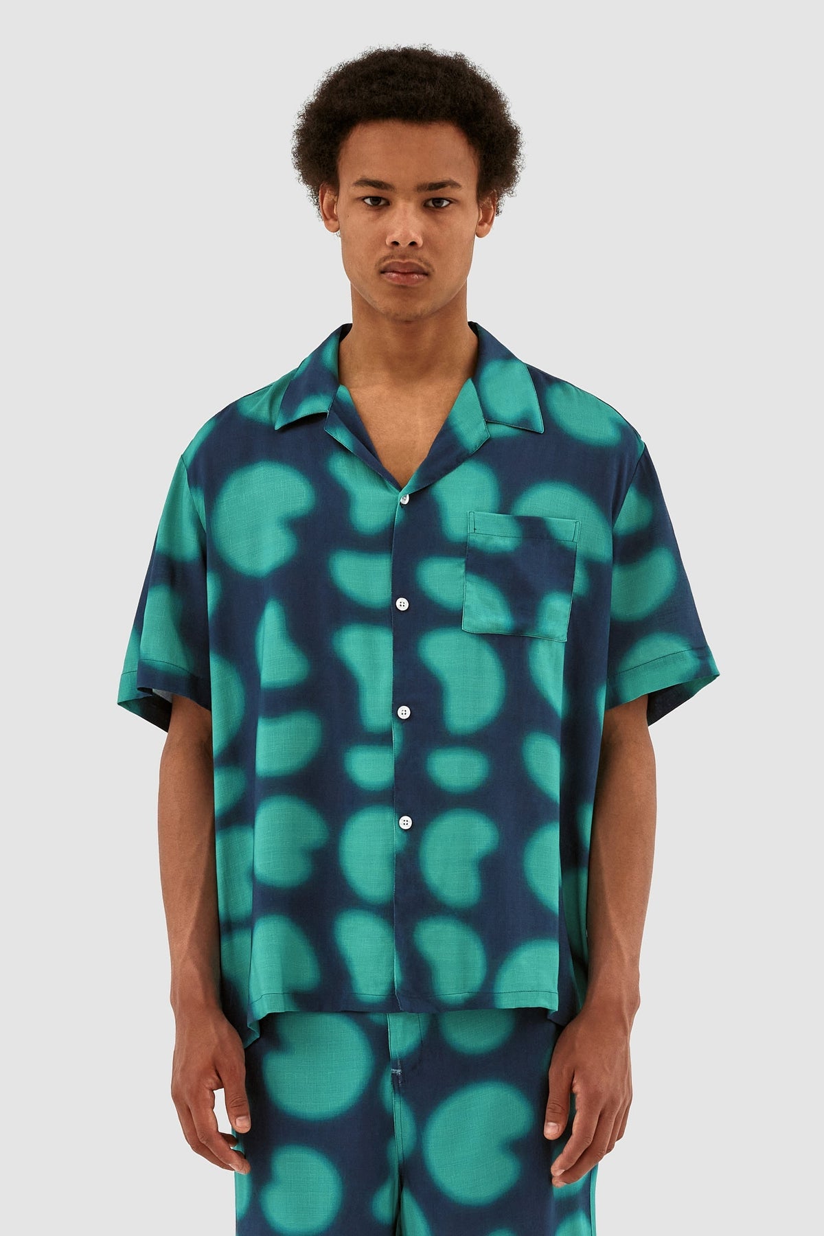 Chemise imprimée Scottie - Marine/Vert
