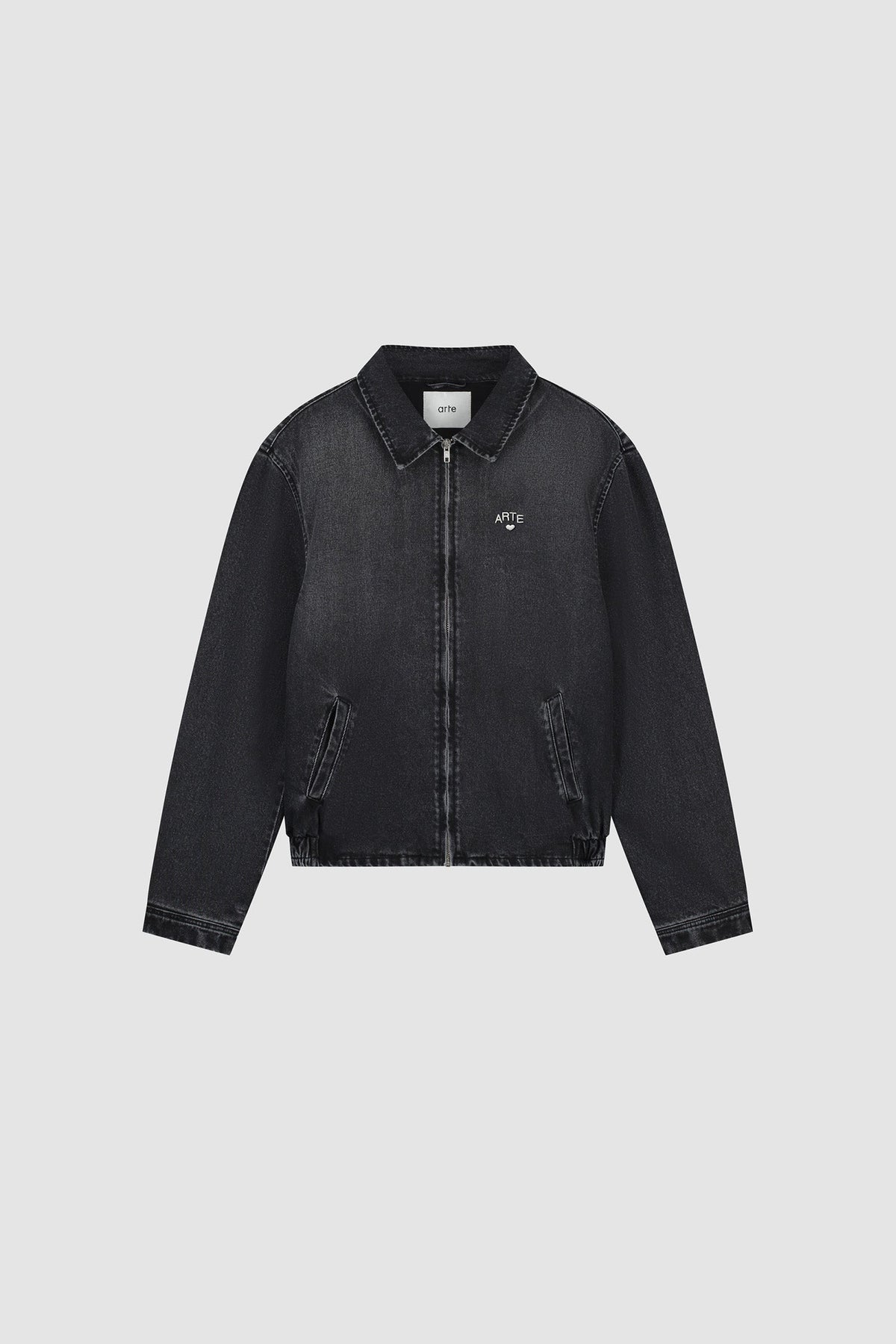 Veste classique en denim délavé - Noir