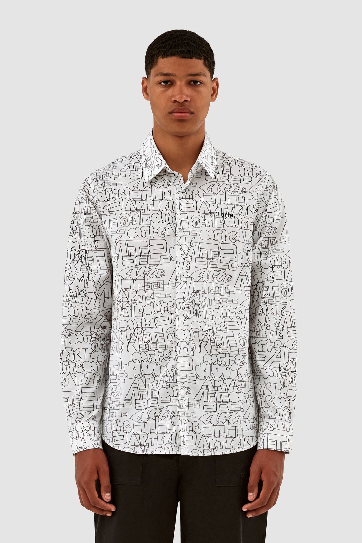 Chemise Stockton avec logo Allover - Blanc/Noir